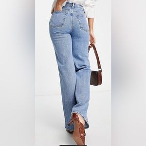 & Other Stories high waist, flare leg, rigid, organic cotton jeans